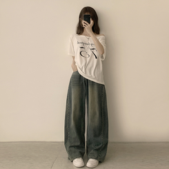 ワンオフルーズ半袖Tシャツ(5color) IVORY