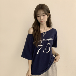 ワンオフルーズ半袖Tシャツ(5color) NAVY