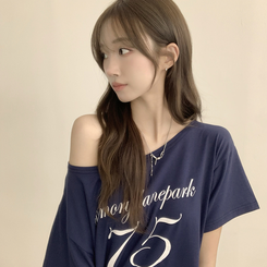 ワンオフルーズ半袖Tシャツ(5color) NAVY