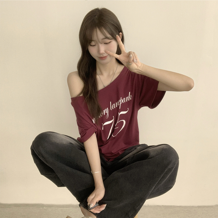 ワンオフルーズ半袖Tシャツ(5color) RED
