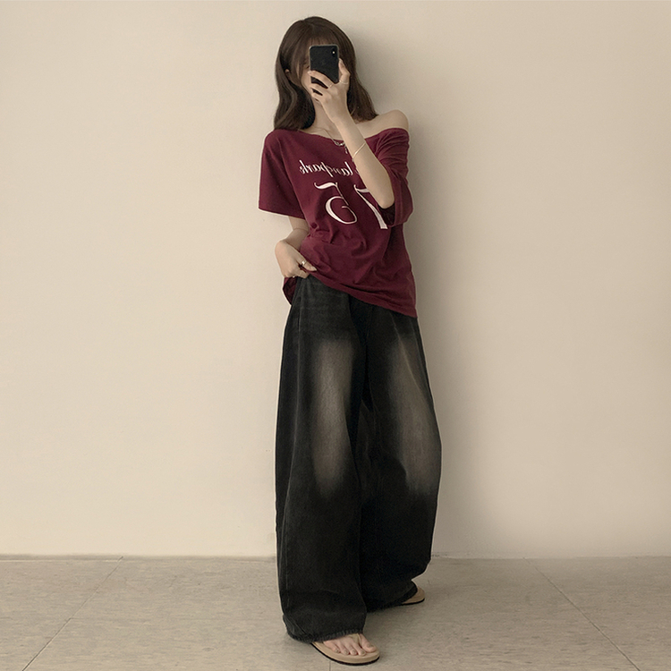 ワンオフルーズ半袖Tシャツ(5color) RED