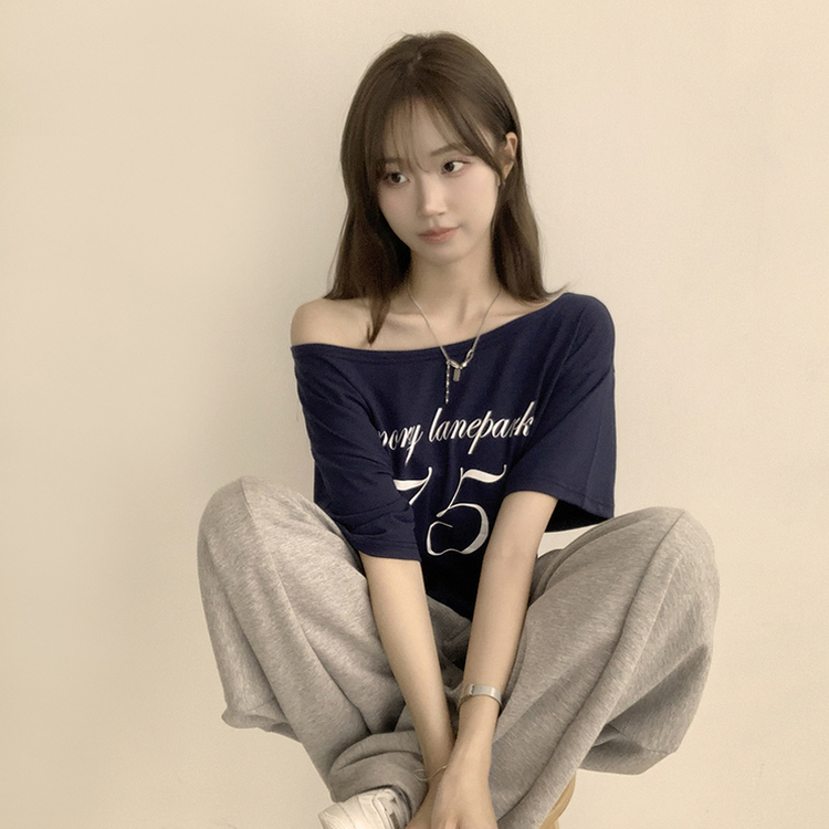 ワンオフルーズ半袖Tシャツ(5color) NAVY