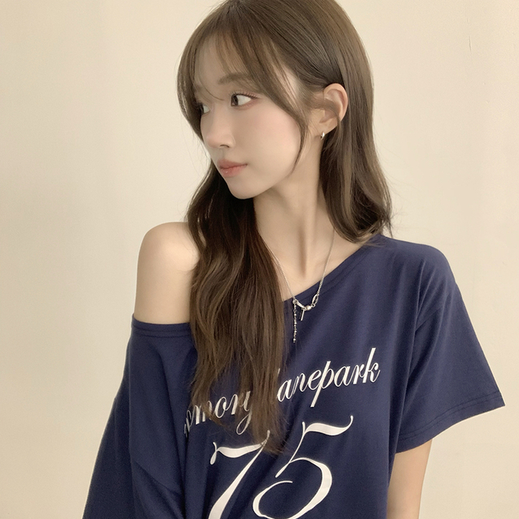 ワンオフルーズ半袖Tシャツ(5color) NAVY