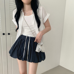 バイカラーバルーンミニスカート｜ミニスカート｜韓国ファッション通販
