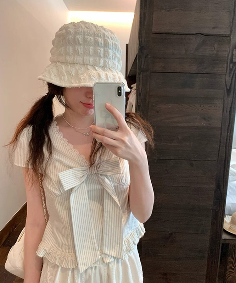 ビッグリボンレースブラウス WHITE