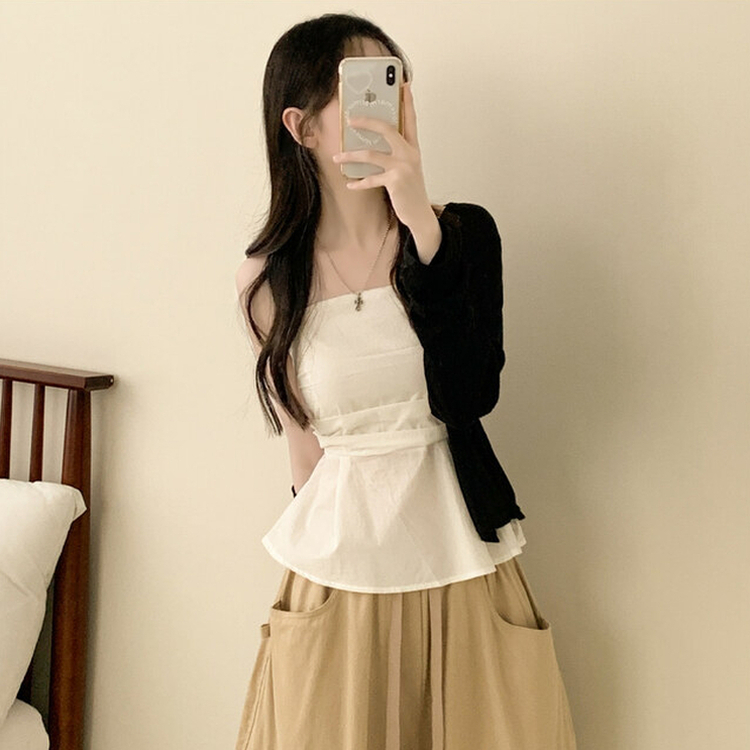 スクエアピンタックティアードキャミソール(6color) IVORY