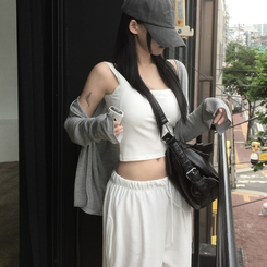 カーディガン ボタンクーリングルーズカーディガン GREY