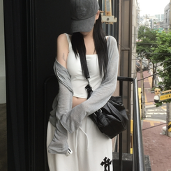 カーディガン ボタンクーリングルーズカーディガン GREY