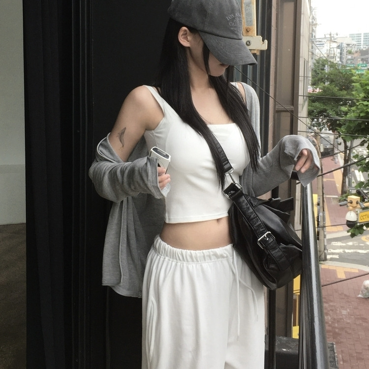 ボタンクーリングルーズカーディガン GREY
