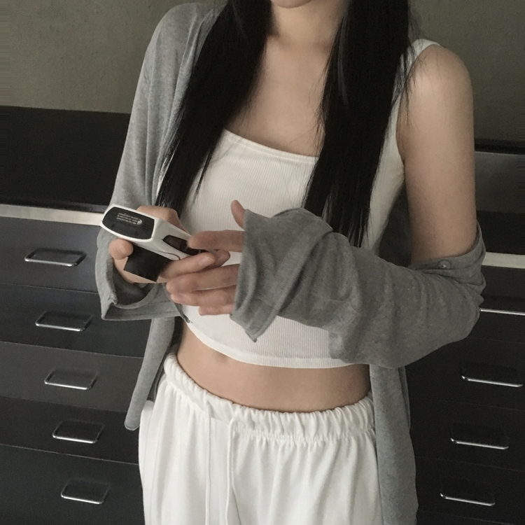 ボタンクーリングルーズカーディガン GREY