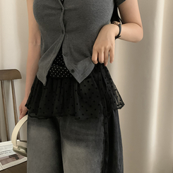 ミニスカート ミニティアードラップスカート BLACK