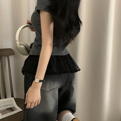 ミニスカート ミニティアードラップスカート BLACK