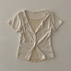 半袖Tシャツ ドットキャミソールカーディガンTシャツ