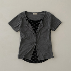 半袖Tシャツ ドットキャミソールカーディガンTシャツ