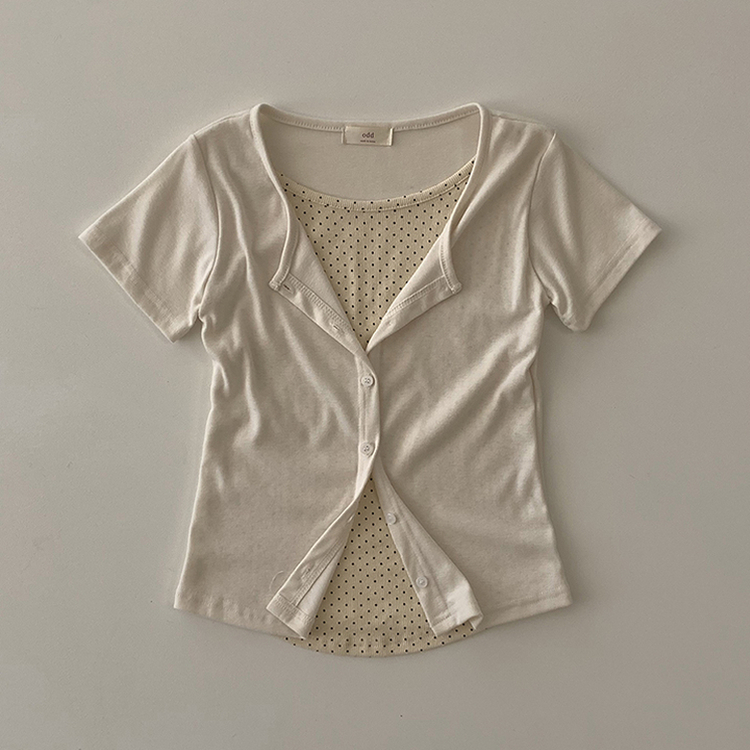 ドットキャミソールカーディガンTシャツ