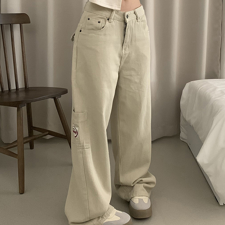 ステッチワッペンコットンカーゴジーンズ IVORY