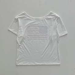 半袖Tシャツ ワンオフショルダーアメリカン半袖Tシャツ