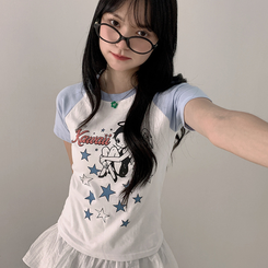 半袖Tシャツ バイカラーラグラン半袖Tシャツ SKY BLUE