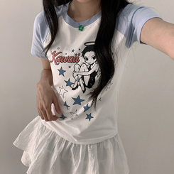 半袖Tシャツ バイカラーラグラン半袖Tシャツ SKY BLUE