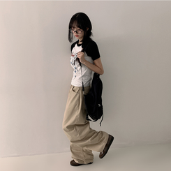 半袖Tシャツ バイカラーラグラン半袖Tシャツ BLACK