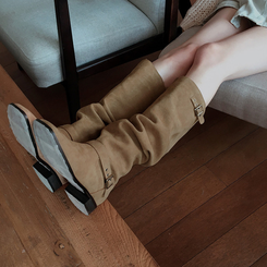 ブーツ スエードシャーリングロングブーツ BEIGE
