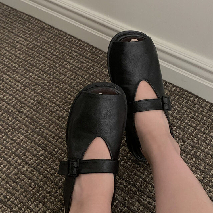 クラシックバックルサンダル BLACK