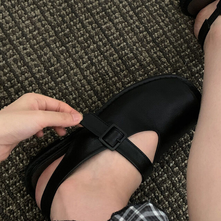 クラシックバックルサンダル BLACK