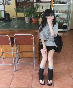 その他 エニーブラックリネンサンダル BLACK