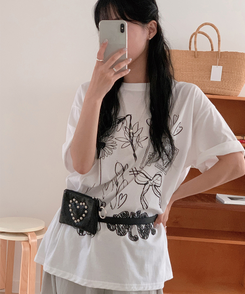 バッグ ミニハートストラップミニバッグ BLACK