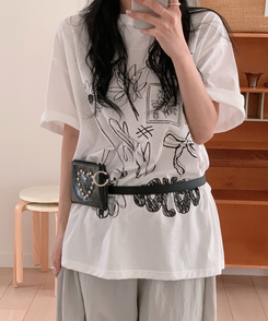 バッグ ミニハートストラップミニバッグ BLACK