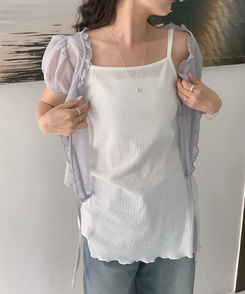 ノースリーブ 【丈別 カップ付き】ベーシックキャミソール IVORY