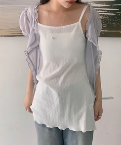 ノースリーブ 【丈別 カップ付き】ベーシックキャミソール IVORY