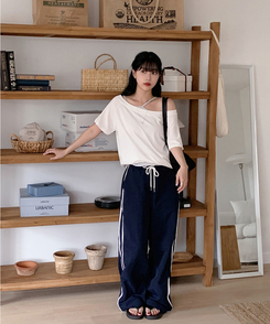 ノースリーブ ベアードキャミソール(5color) BLUE GRAY