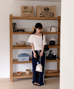 ノースリーブ ベアードキャミソール(5color) BLUE GRAY