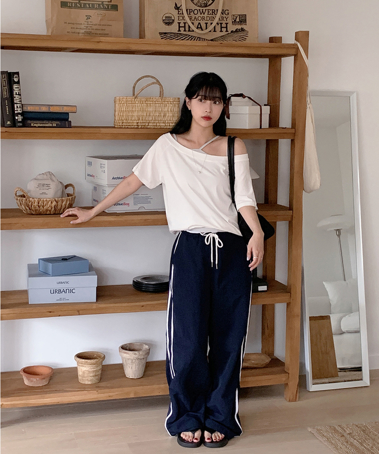 ベアードキャミソール(5color) BLUE GRAY