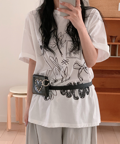 半袖Tシャツ スタンプドローイング半袖Tシャツ IVORY