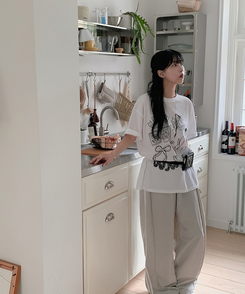 半袖Tシャツ スタンプドローイング半袖Tシャツ IVORY