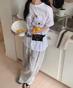 半袖Tシャツ スタンプドローイング半袖Tシャツ IVORY