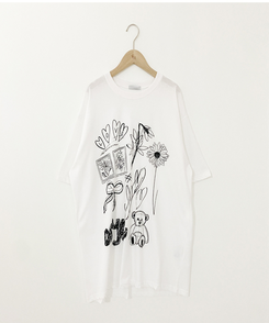 半袖Tシャツ スタンプドローイング半袖Tシャツ