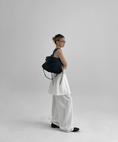 ミニスカート シフォンバンディングミニスカートパンツ IVORY
