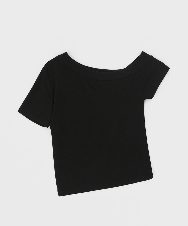 スリムワンショルダー半袖Tシャツ