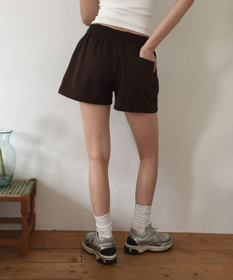 骨盤フィットコットンショートパンツ(6color) BROWN