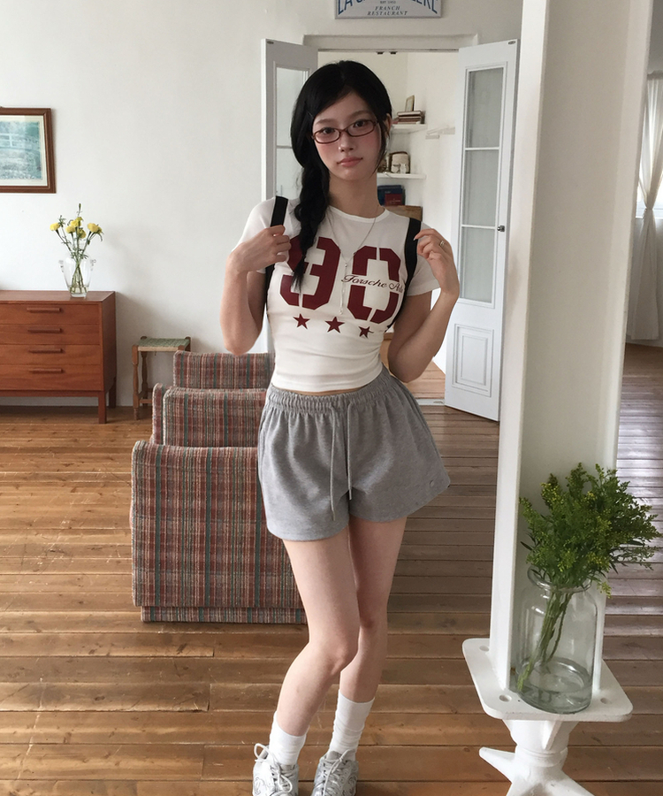 90スタースリム半袖Tシャツ WHITE