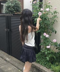 ミニスカート ドットバルーンミニスカート BLACK