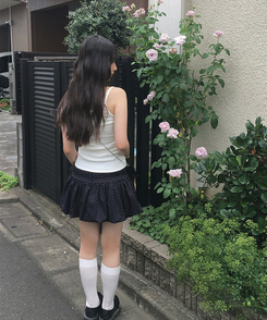 ミニスカート ドットバルーンミニスカート BLACK