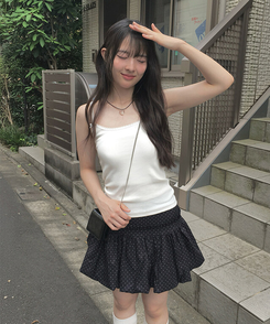 ミニスカート ドットバルーンミニスカート BLACK
