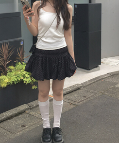 ミニスカート ドットバルーンミニスカート BLACK
