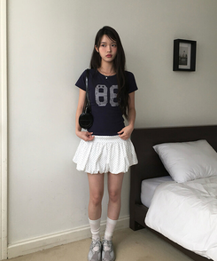ミニスカート ドットバルーンミニスカート IVORY