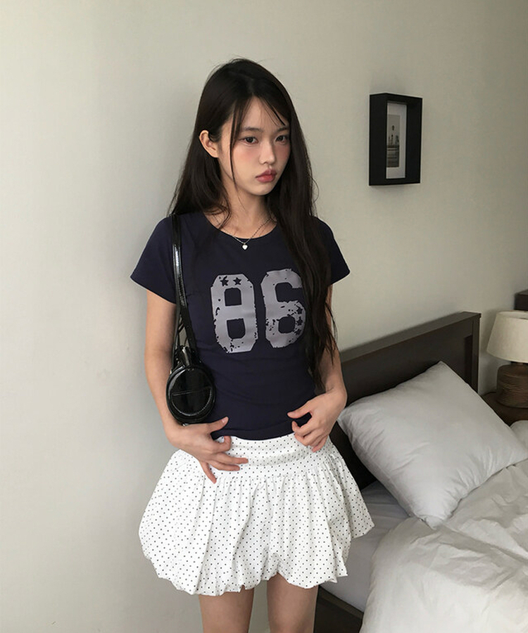 ドットバルーンミニスカート IVORY