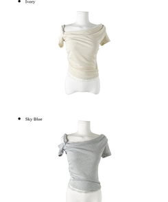 半袖Tシャツ ショルダーレース半袖Tシャツ
